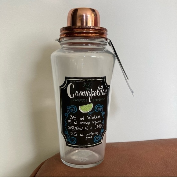 Social Club | Premium Barware Glass & Copper Cosmopolitan Shaker Mixer Cup - Picture 4 of 5